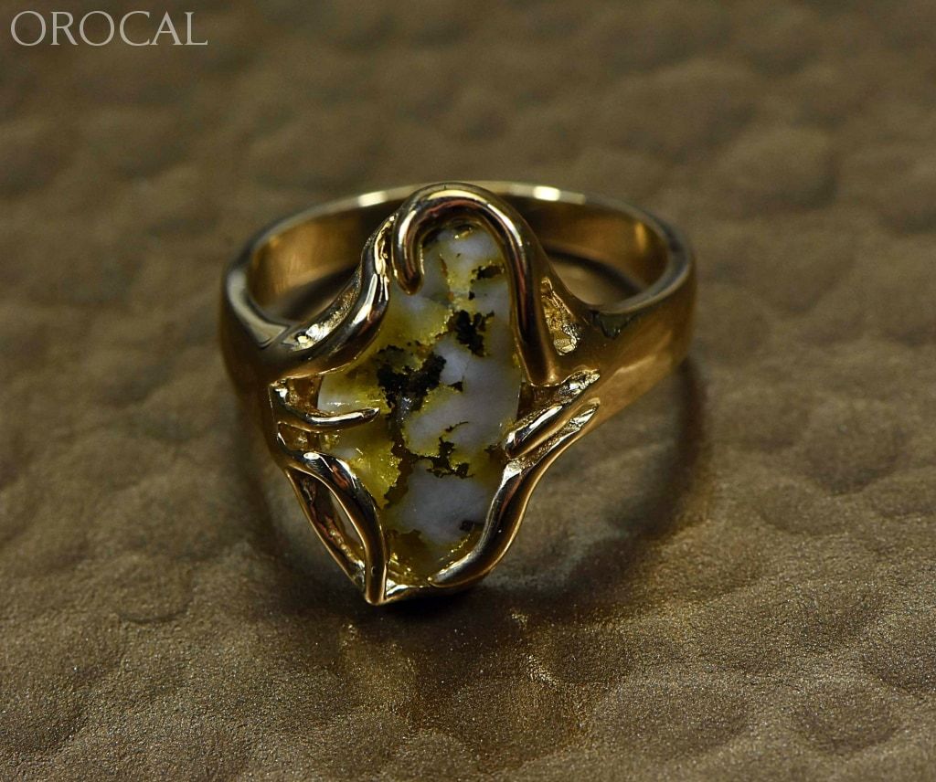 Gold Quartz Ring Ladies Orocal Rl1031 Genuine Hand Crafted Jewelry - 14K Yellow Casting