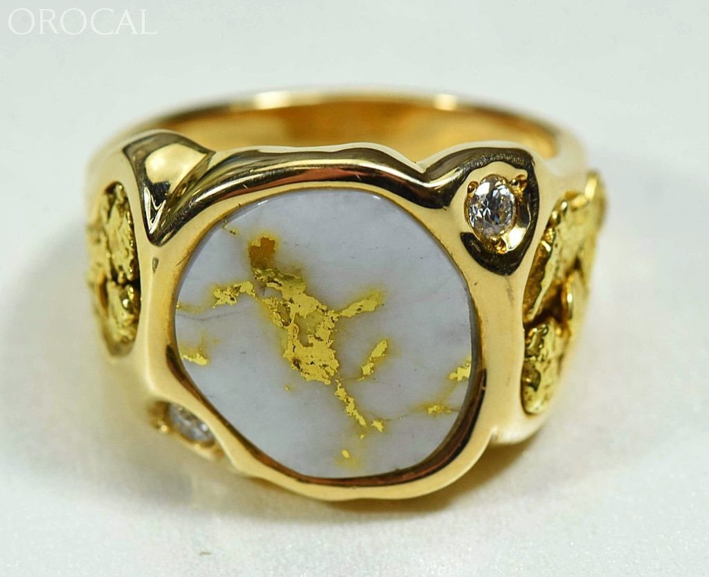 14k Gold & White Diamond Edge Ring - Q Evon Fine Jewelry Collections