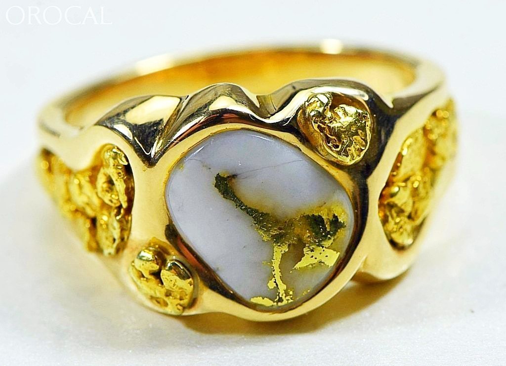 Gold Quartz Ring Orocal Rm654Q Genuine Hand Crafted Jewelry - 14K Casting