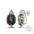 Sterling Silver Oval Shaped Rainbow Topaz Studs With Push Backs Rqzsb-4.4.Ctw And Cz-0.25Ctw