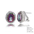Sterling Silver Oval Shaped Rainbow Topaz Studs With Push Backs Rqzsb-9.5Ctw And Cz-10.45Ctw