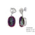 Sterling Silver Oval Shaped Dangling Rainbow Topaz With Push Backs Rqzsb-10.1Ctw