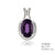 Sterling Silver  Oval Cut Amethyst Pendant In 4 Prong Setting, Amethyst - 5.50Ctw