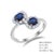 Sterling Silver Sapphire C.Z Ring - Sapphire - 0.90Ctw Cz - 1.00Ctw
