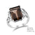 Sterling Silver Emerald Cut Smoky Quartz In 4 Prong Setting,With Filigree Design On Each Side, Smoky Quartz  - 6.60Ctw