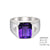 Sterling Silver Bezel Set Amethyst With 1C.Z On Each Side On The Band, Amethyst - 6.3, C.Z. - 0.20Ctw